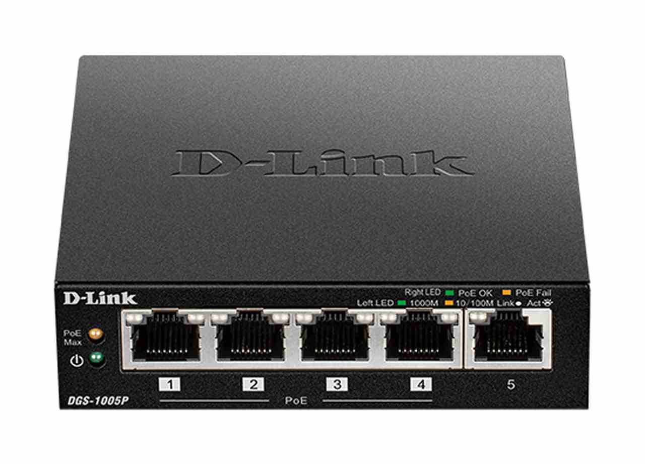 D-Link 5-port 10/100/1000Base-T Unmanaged Switch with 4 PoE , 60W PoE Power budget