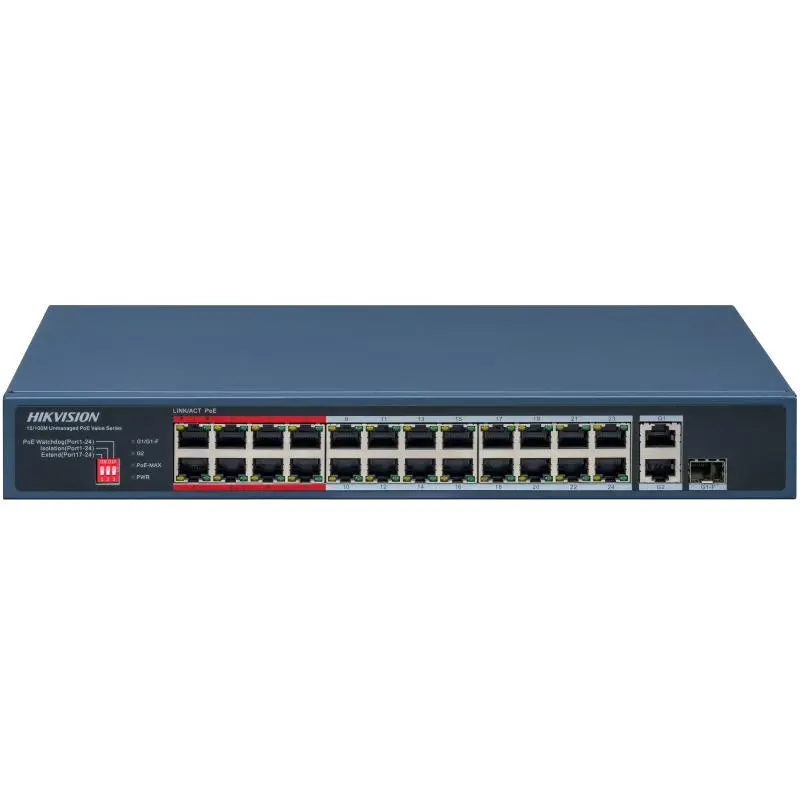 Hikvision DS-3E0326P-E(C)(O-STD), 24 Port Fast Ethernet Unmanaged POE Switch