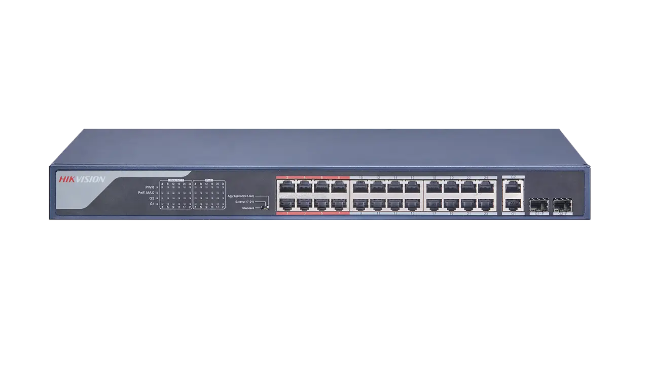 Hikvision DS-3E0326P-E(B)(O-STD), 24 Port Fast Ethernet Unmanaged POE Switch
