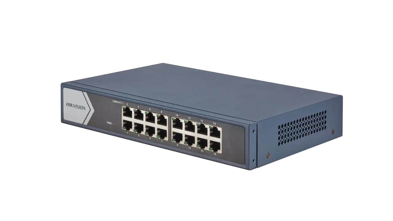 Hikvision DS-3E0516-E(B)(O-STD), 16 Port Gigabit Unmanaged Switch