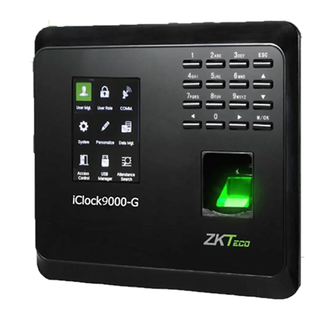 ZKteco, Iclock9000-G, User capacity: 3000, Fingerprint capacity: 3000m, ID card capacity: 3000, Record capacity: 200,000, Communication:  TCP/IP.