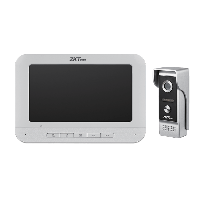 ZKteco VDPO3-B3 KIT , 7 inch TFT Color Monitor, 2-way audio communication over analog network, Touch Button Embedded on Panel