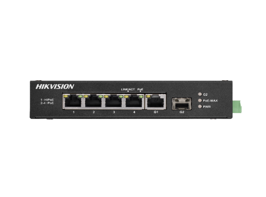 Hikvision DS-3T0506HP-E/HS(O-STD) ,4 Port Gigabit Unmanaged Harsh POE Switch